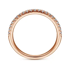 Gabriel & Co. Madrid - 14K Rose Gold French Pave Diamond Wedding Band - 0.25 ct