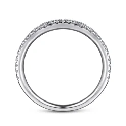 Gabriel & Co. Madrid - 14K White Gold French Pave Diamond Wedding Band - 0.25 ct