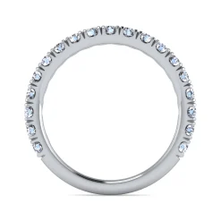 Hot Gabriel & Co. Madrid - 14K White Gold French Pave Diamond Wedding Band - 0.72 ct