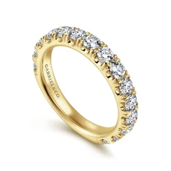 Outlet Gabriel & Co. Madrid - 14K Yellow Gold French Pave Set Diamond Wedding Band - 1.5 ct