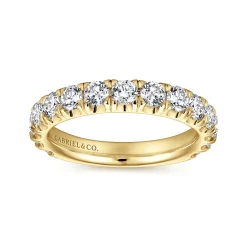 Outlet Gabriel & Co. Madrid - 14K Yellow Gold French Pave Set Diamond Wedding Band - 1.5 ct