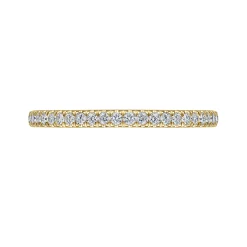 Sale Gabriel & Co. Madrid - 14K Yellow Gold French Pave Diamond Wedding Band - 0.25 ct