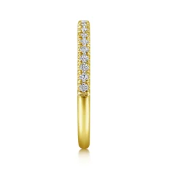 Clearance Gabriel & Co. Madrid - 14K Yellow Gold French Pave Diamond Wedding Band - 0.25 ct