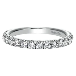 Sale Gabriel & Co. Madrid - Platinum French Pave Diamond Wedding Band - 0.72 ct