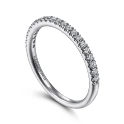 Best Gabriel & Co. Madrid - Platinum French Pave Diamond Wedding Band - 0.25 ct