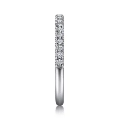 Best Gabriel & Co. Madrid - Platinum French Pave Diamond Wedding Band - 0.25 ct