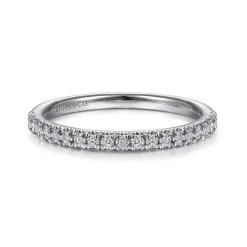 Best Gabriel & Co. Madrid - Platinum French Pave Diamond Wedding Band - 0.25 ct