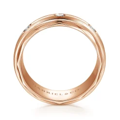 Gabriel & Co. Magnus - 14K Rose Gold Diamond Men's Wedding Ring in Satin Finish