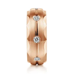 Gabriel & Co. Magnus - 14K Rose Gold Diamond Men's Wedding Ring in Satin Finish