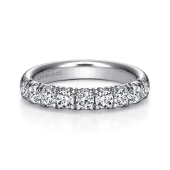 Outlet Gabriel & Co. Malaga - Platinum 9 Stone French Pave Diamond Wedding Band - 0.7 ct