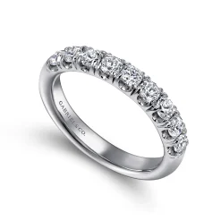 Outlet Gabriel & Co. Malaga - Platinum 9 Stone French Pave Diamond Wedding Band - 0.7 ct