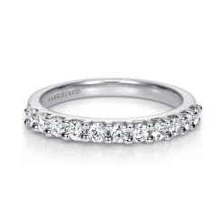 Clearance Gabriel & Co. Manila - 14K White Gold 11 Stone Shared Prong Diamond Anniversary Band - 0.5 ct