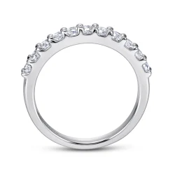 Clearance Gabriel & Co. Manila - 14K White Gold 11 Stone Shared Prong Diamond Anniversary Band - 0.5 ct