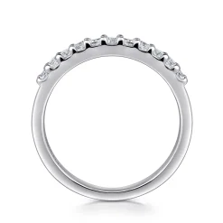 Outlet Gabriel & Co. Manila - 14K White Gold 11 Stone Shared Prong Set Diamond Wedding Band - 0.25 ct