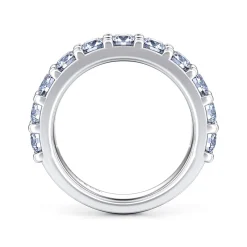 Gabriel & Co. Manila - 14K White Gold 11 Stone Shared Prong Diamond Anniversary Band - 1.7 ct