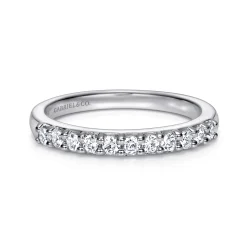 Clearance Gabriel & Co. Manila - 14K White Gold 11 Stone Shared Prong Diamond Anniversary Band - 0.3 ct