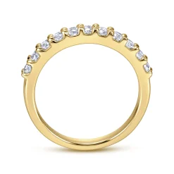 Clearance Gabriel & Co. Manila - 14K Yellow Gold 11 Stone Shared Prong Diamond Anniversary Band - 0.5 ct
