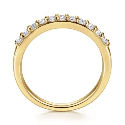 Best Gabriel & Co. Manila - 14K Yellow Gold 11 Stone Shared Prong Diamond Anniversary Band - 0.3 ct