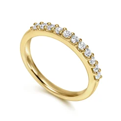 Best Gabriel & Co. Manila - 14K Yellow Gold 11 Stone Shared Prong Diamond Anniversary Band - 0.3 ct