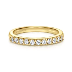 Best Gabriel & Co. Manila - 14K Yellow Gold 11 Stone Shared Prong Diamond Anniversary Band - 0.3 ct