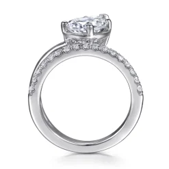 Gabriel & Co. Margo - 14K White Gold Bezel Prong Pear Shape Wrap Engagement Ring