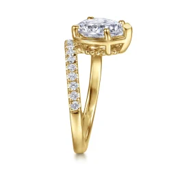 Hot Gabriel & Co. Margo - 14K Yellow Gold Bezel Prong Pear Shape Wrap Engagement Ring