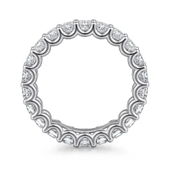 Online Gabriel & Co. Mariposa - 14K White Gold Scallop Setting Emerald Cut Diamond Eternity Band - 3.3 ct