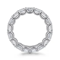 Hot Gabriel & Co. Mariposa - 14K White Gold Scallop Setting East West Emerald Cut Diamond Eternity Band - 2.9 ct