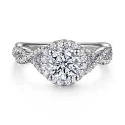 Gabriel & Co. Marissa - 14K White Gold Round Halo Diamond Engagement Ring