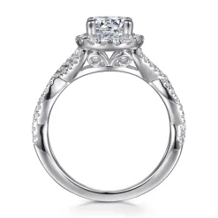 Gabriel & Co. Marissa - 14K White Gold Round Halo Diamond Engagement Ring