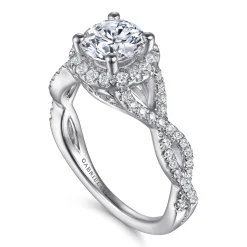 Gabriel & Co. Marissa - 14K White Gold Round Halo Diamond Engagement Ring