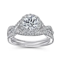 Gabriel & Co. Marissa - 14K White Gold Round Halo Diamond Engagement Ring