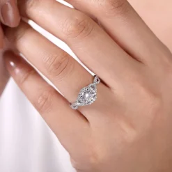 Gabriel & Co. Marissa - 14K White Gold Round Halo Diamond Engagement Ring
