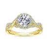 Hot Gabriel & Co. Marissa - 14K Yellow Gold Round Halo Diamond Engagement Ring