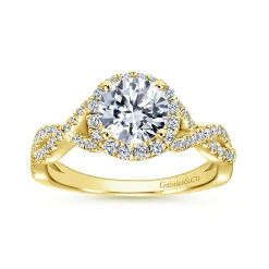 Hot Gabriel & Co. Marissa - 14K Yellow Gold Round Halo Diamond Engagement Ring