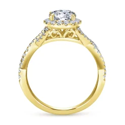 Hot Gabriel & Co. Marissa - 14K Yellow Gold Round Halo Diamond Engagement Ring