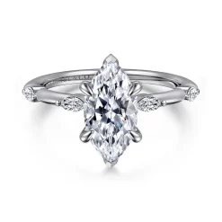 Discount Gabriel & Co. Marline - 14K White Gold Gold Marquise Shape Diamond Engagement Ring