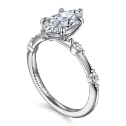 Discount Gabriel & Co. Marline - 14K White Gold Gold Marquise Shape Diamond Engagement Ring