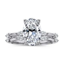Clearance Gabriel & Co. Marline - 14K White Gold Oval Diamond Engagement Ring