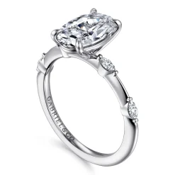 Clearance Gabriel & Co. Marline - 14K White Gold Oval Diamond Engagement Ring