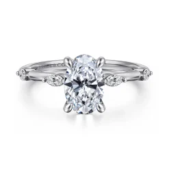 Sale Gabriel & Co. Marline - 14K White Gold Oval Diamond Engagement Ring