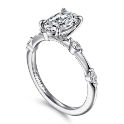 Sale Gabriel & Co. Marline - 14K White Gold Oval Diamond Engagement Ring