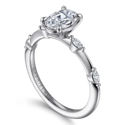 Gabriel & Co. Marline - 14K White Gold Oval Diamond Engagement Ring