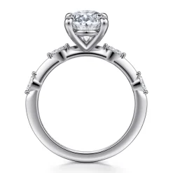 Best Gabriel & Co. Marline - 14K White Gold Oval Diamond Engagement Ring