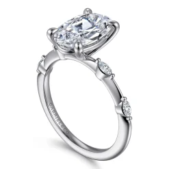 Best Gabriel & Co. Marline - 14K White Gold Oval Diamond Engagement Ring