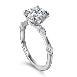 Gabriel & Co. Marline - 14K White Gold Round Diamond Engagement Ring