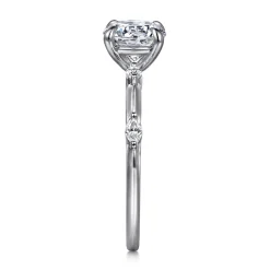 Best Gabriel & Co. Marline - 14K White Gold Round Diamond Engagement Ring