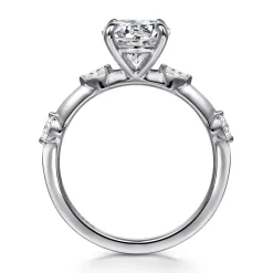 Hot Gabriel & Co. Marline - 14K White Gold Round Diamond Engagement Ring