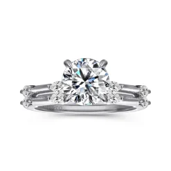 Hot Gabriel & Co. Marline - 14K White Gold Round Diamond Engagement Ring