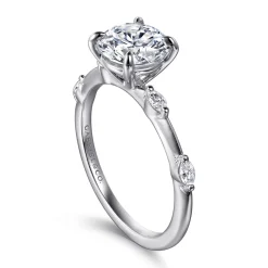 Hot Gabriel & Co. Marline - 14K White Gold Round Diamond Engagement Ring